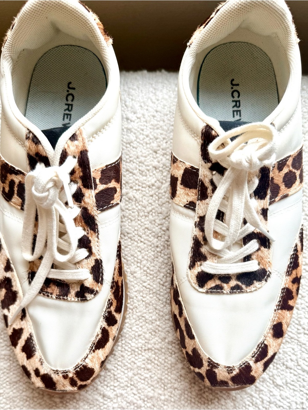 J.Crew Women’s Leopard Print White Sneakers